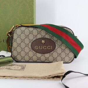 Sold 💜Gucci GG Supreme Monogram Web Neo Vintage Shoulder  New Acero Crop